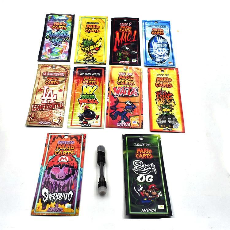 Custom Printed Mylar Bags Vape Cartridges Packaging Bag Small Size Zipper Bag for Vape Tank