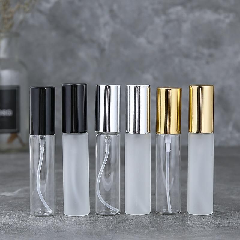 10ml Spray Atomizer Perfume Bottle 3 Color Cap Glass Sample Cosmetic Container Refillable Travel Empty Scent Bottle