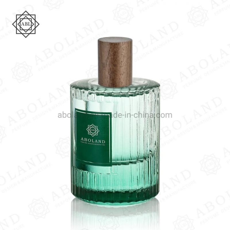 Wholesale Short Cylindrical Glass Perfume with Wooden Lid