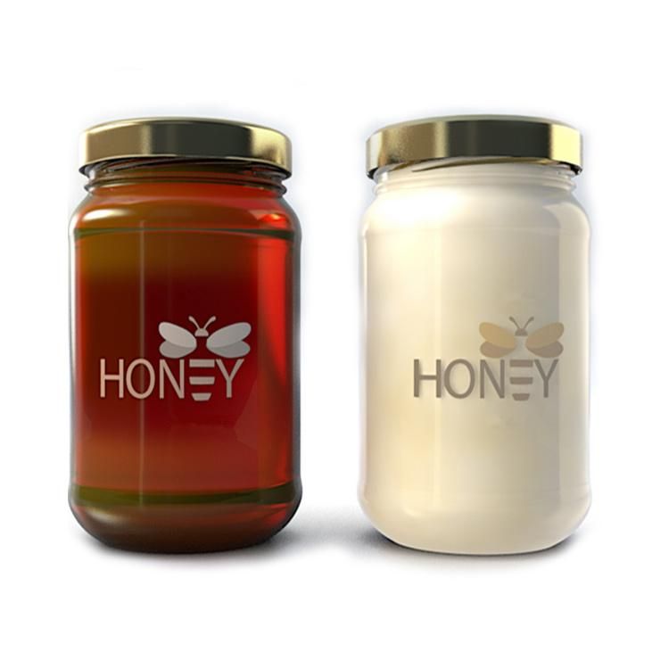 Clear Short Cylinder 250ml 375ml 12oz 8oz Sauce Jam Candy Canning Honey Packaging Glass Jars with Lids