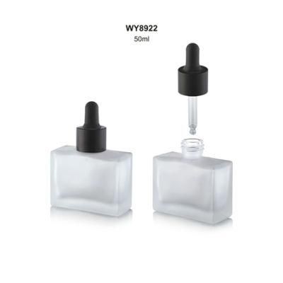 Wholesale Clear White Square Rectangular Essential Oil 30ml 1 Oz Glass Dropper Bottle for Cosmetic Oil