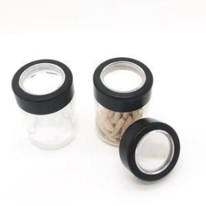 Premium Smell Proof Glass Bottle 1oz 2oz 3oz 4oz Air Tight Sealed Magnifying Viewing Jar W/ Child Proof Lid