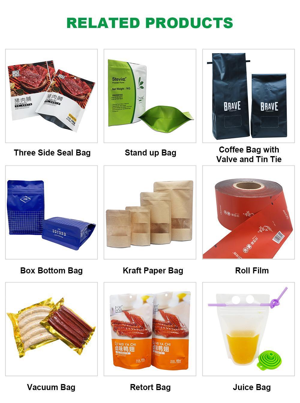 Flat Bottom Stand up Bag Zipper Compound Bag Juice Plastic Food Packaging Bag