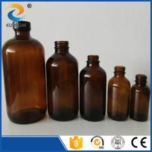 Wholesale Amber Glass Boston Bottle with Plastic Cap