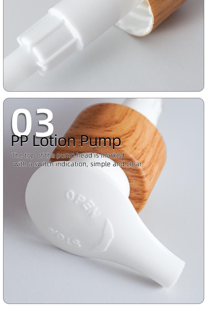Customize Eco Friendly Shampoo Pump 28/400 Plastic Water Transfer Printing Ribbed Lotion Pump for Body Care