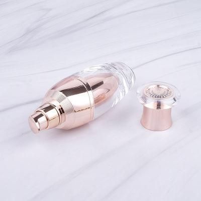 in Stock Skincare Packaging 50ml 100ml Round Pink Luxury Acrylic Cosmetic Packaging Bottle