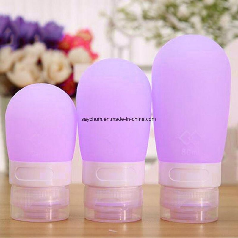 Custom Empty Silicone Travel Packing Press Bottle for Lotion Shampoo Bath Cont