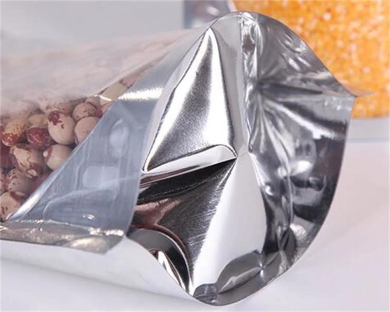 Silver/Clear Stand-up Pouches Ziplock Bags