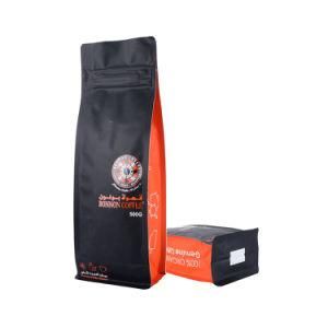 Factory Customized Design Printing Aluminum Foil Zip Lock Coffee Packaging Square Bottom Side Gusset Bag