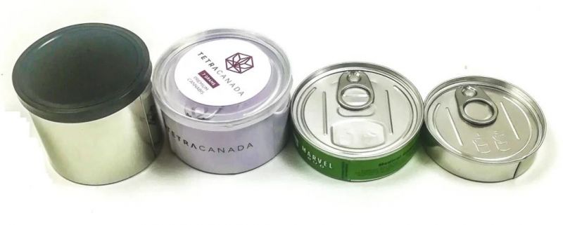 Wholesale Empty Food Grade Silver Pressitin Tin Cans with Custom Stickers