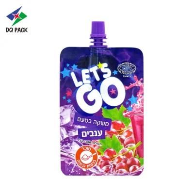 Custom Printed Food Grade Aluminum Foil Stand up Spout Pouch Plastic Drinking Water Bag for Fruit Juice Wine