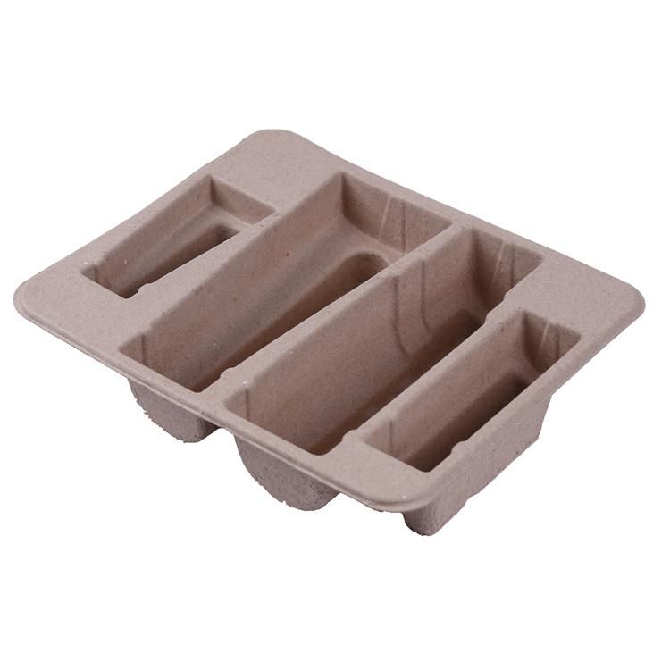 Custom Eco-Friendly Molded Paper Insert Sugarcane Pulp Tray