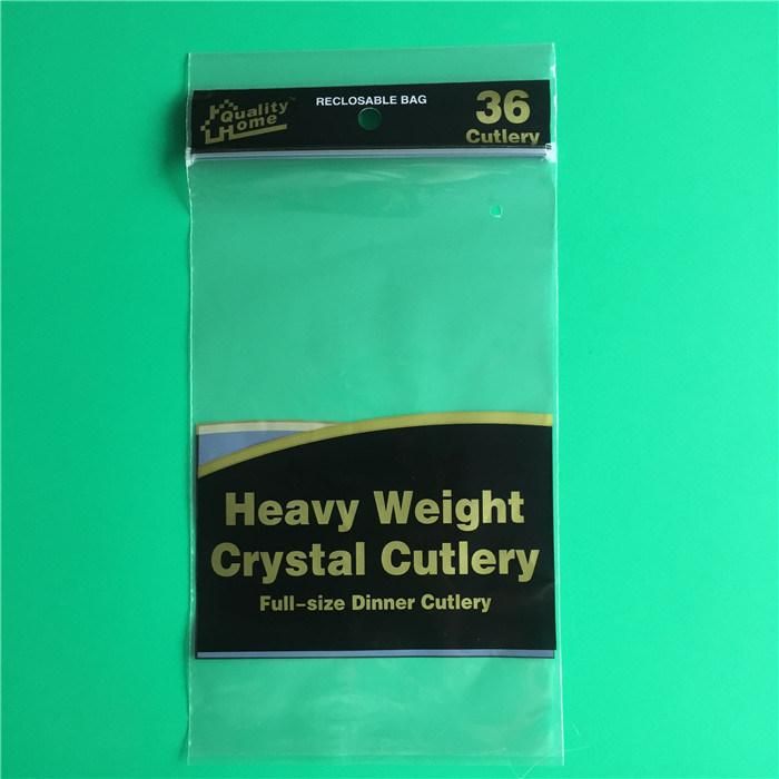 Transparent Custom Print LDPE Plastic Zipper Bag with Hang Hole