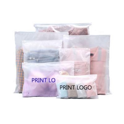 Frosted Zipper Plastic Bags Custom Logo Zip Lock Garment Poly Pouch CPE Clothes Packing Bags