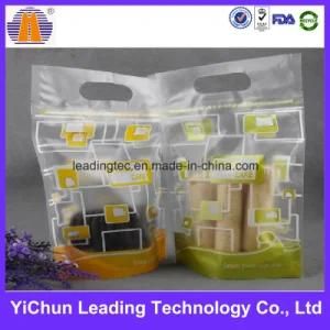 Customized Stand up Clear Windowed Zipper Plastic Cookie Food Bag