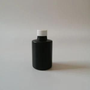 250ml HDPE Plastic Matt Black Flat Shoulder Chemical Cleaner Bottle with Screw Cap