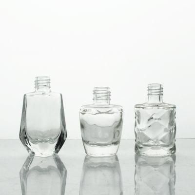 Screw Neck Empty Clear Glass Square Round Nail Bottle 5 Ml 8 Ml 10 Ml