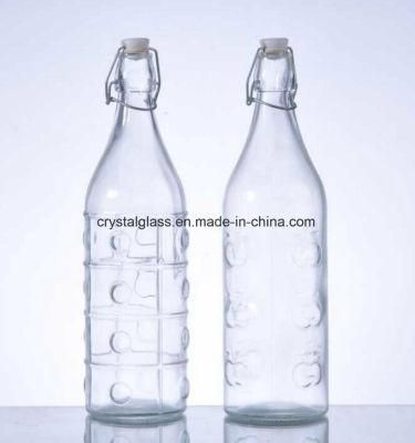 Clear Round Juice Milk Liquor Water Glass Bottle 1000ml