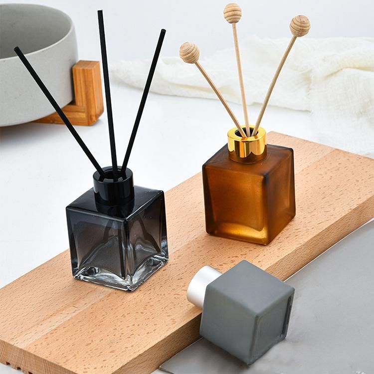 Empty Color 50ml 100ml 150ml 200ml Square Glass Reed Diffuser Match Stick Bottle