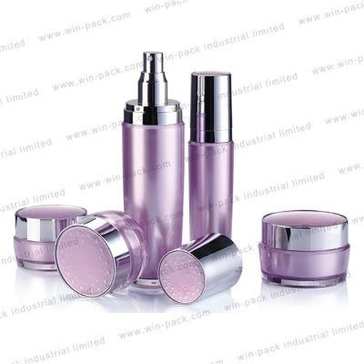 Factory Price Wholesale Transparent Purple Acrylic Serum Bottle 15ml 30ml 50ml 100ml