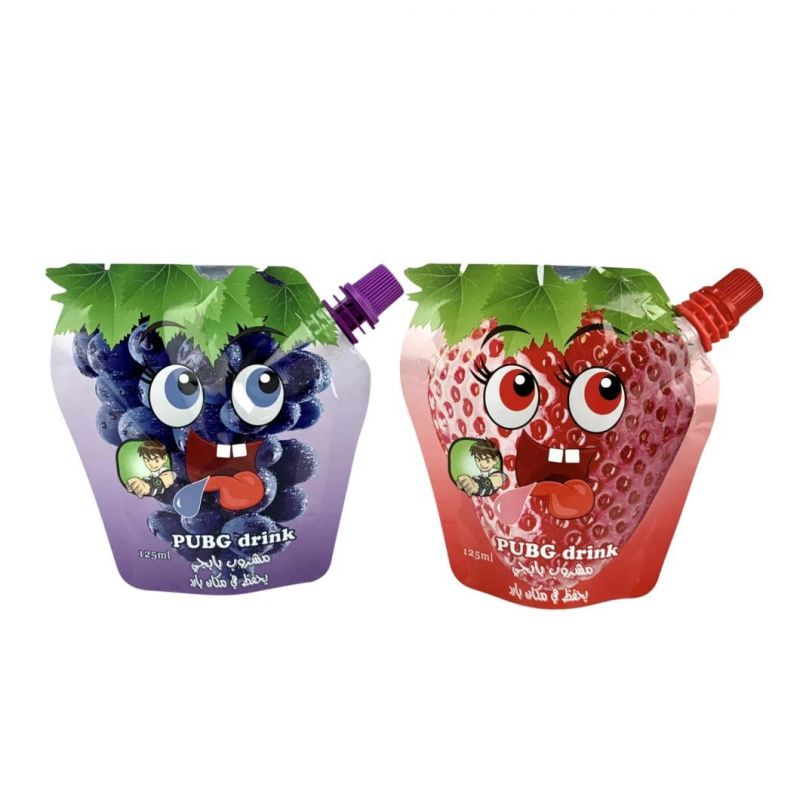 Special Shaped Juice Drink Packaging Plastic Stand up Spout Pouch