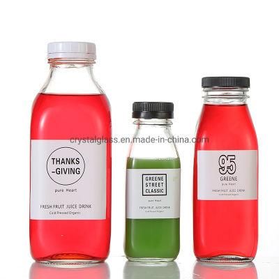 300ml 10oz Best Selling Glass Square Cold Pressed Juice Bottle with Plastic Cap
