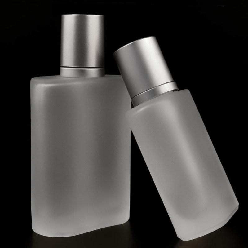 30ml 50ml Luxury Frosted Perfume Glass Bottle, Cosmetic Glass Spray Bottle Empty Glass Perfume Cosmetic Bottle Thread Mouth with Pump and Cap