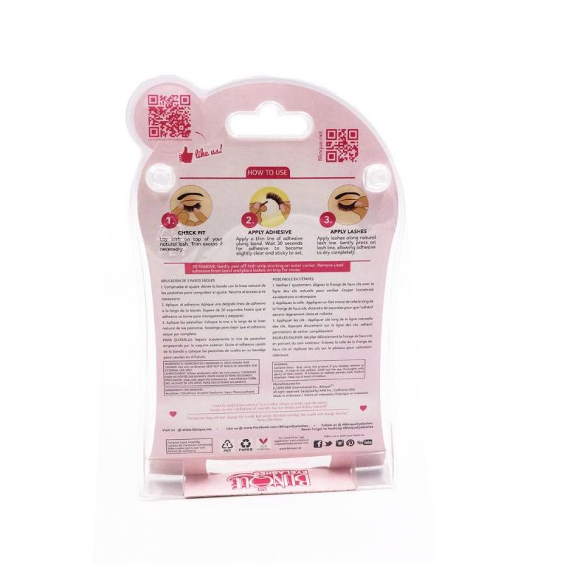 Cosmetics eyelash clamshell blister with paper card