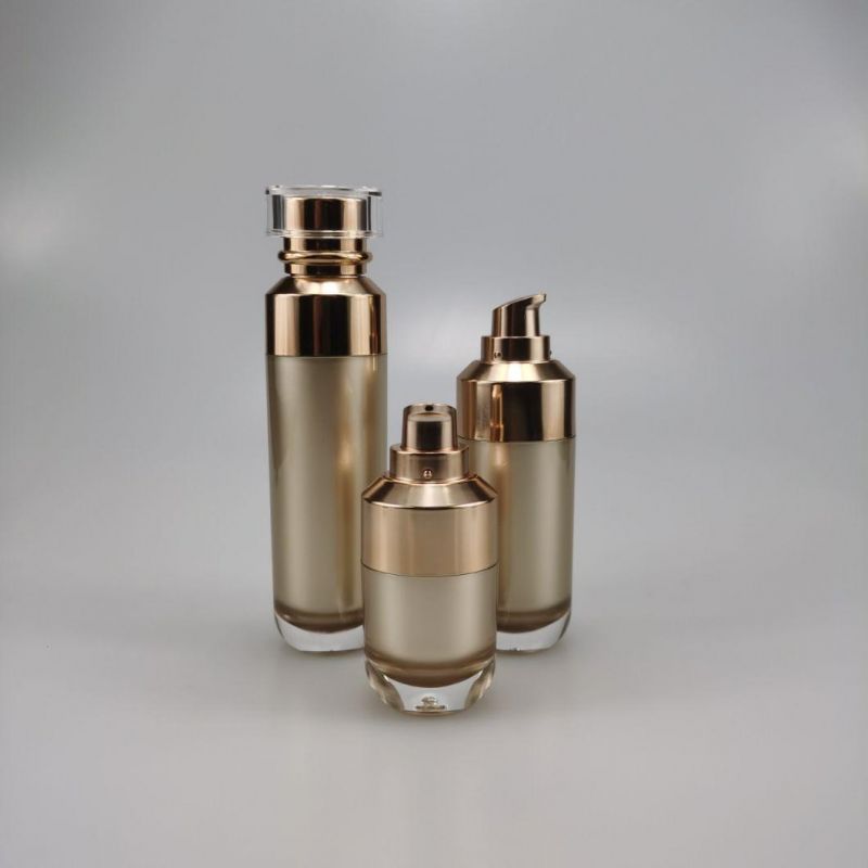 Empty Luxury Acrylic Skincare Plastic Double Wall Cosmetic Face Cream Plastic Jars with Lids Packaging 10g 30g 50g