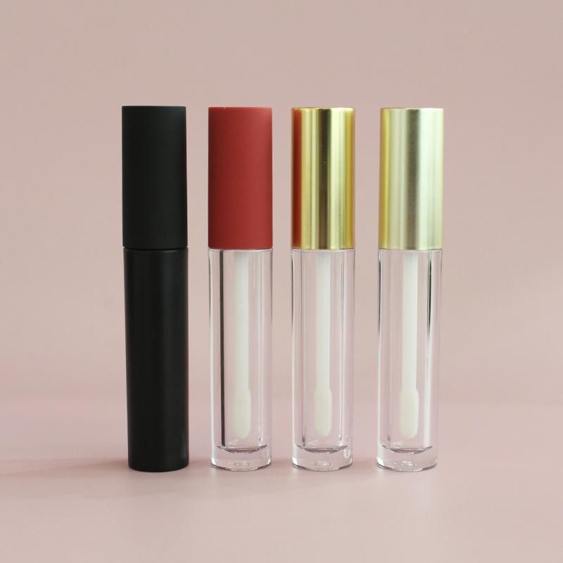 Black Cap Lipgloss Tube Custom Lip Gloss Container with Applicator
