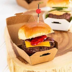 Custom Size Designs Printing Hamburger Packaging Paper Burger Box
