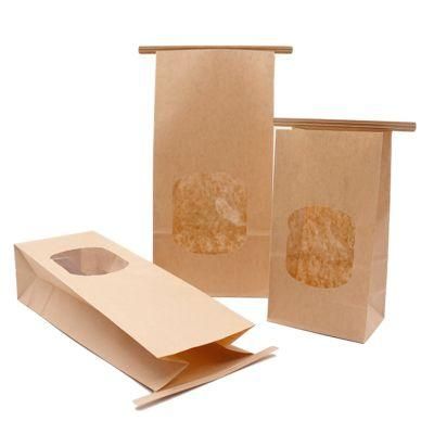 Tin Tie Dessert Kraft Paper Bag with Clear Window