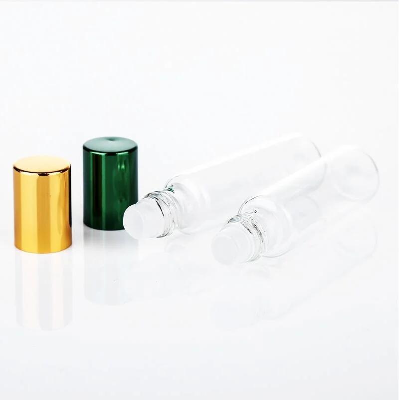 5ml 10ml Clear Glass Bottle Roll on Empty Fragrance Perfume Essential Oil Bottles Plastic Roller Ball