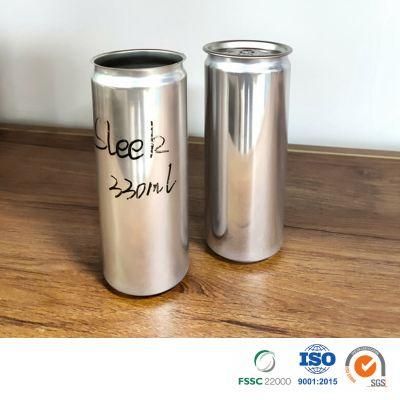 Easy Opened Soda Customized Printed or Blank Epoxy or Bpani Lining Sleek 330ml Aluminum Can