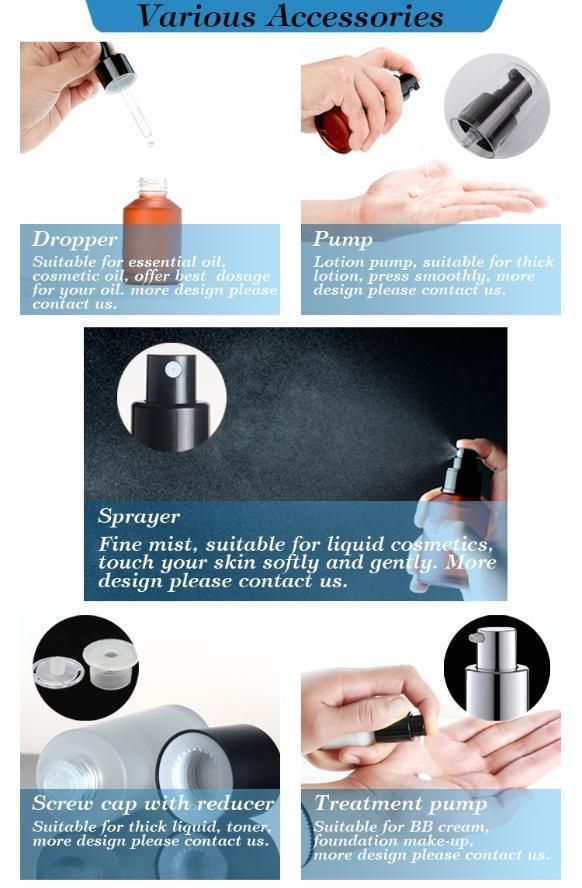 Cosmetic Packaging 40ml 100ml 120ml Frosted Glass Pump Bottle 100ml 120ml Face Toner Bottle 30g 50g Cream Jar