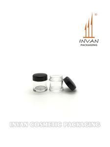 Elegant Clear Base Black Round Loose Powder Eyeshadow Case