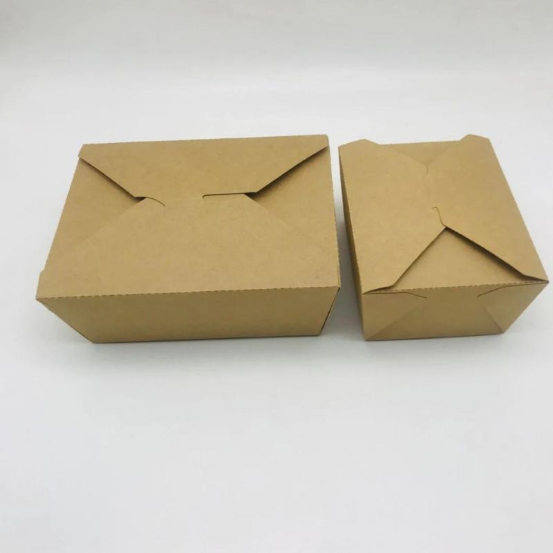 Disposable Waterproof Biodegradable Kraft Paper Food Box