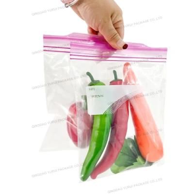 PE Reusable Double Zipper Freezer Storage Gallon Bags (click with easy open tab)