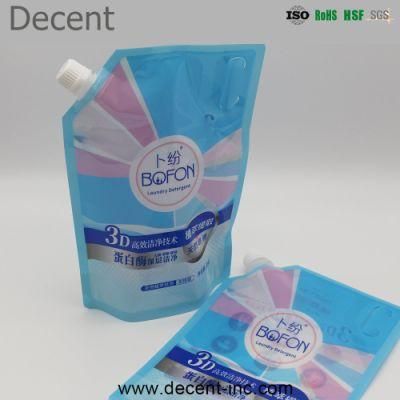 Decent Plastic Package Bag Liquid Detergent Stand up Pouch with Spout for Laundry Detergent Packageplastic Package Bag Liquid Deterge