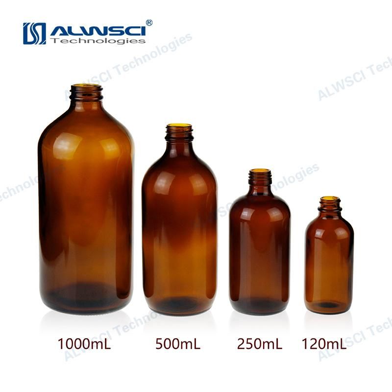 Alwsci Narrow Mouth 120ml 22-400 Boston Round Amber Glass Bottle