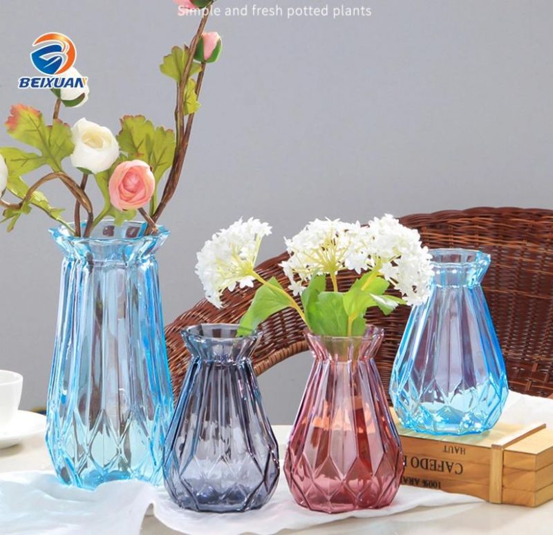 Home Goods Wedding Centerpiece Decorative Colored Clear Glass Flower Vase