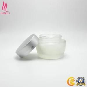 Round Shaped Frosted Screw Cream Jar with Silk Printing Lid