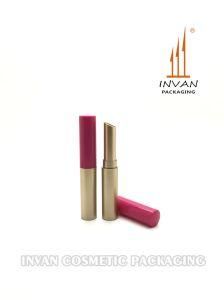 Luxury Slim Round Matte Golden Lipstick Tube Lip Balm Tube Makeup Case