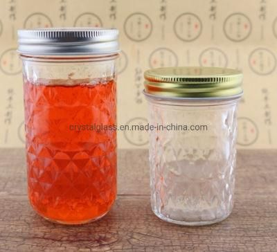 Customized 15oz 20oz 450ml 600ml Wide Mouth Glass Jar with Lid Honey Jar Glass Embossed