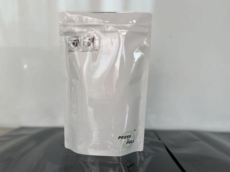 100% Biodegradable White Color Printed Stand up Bag 1oz