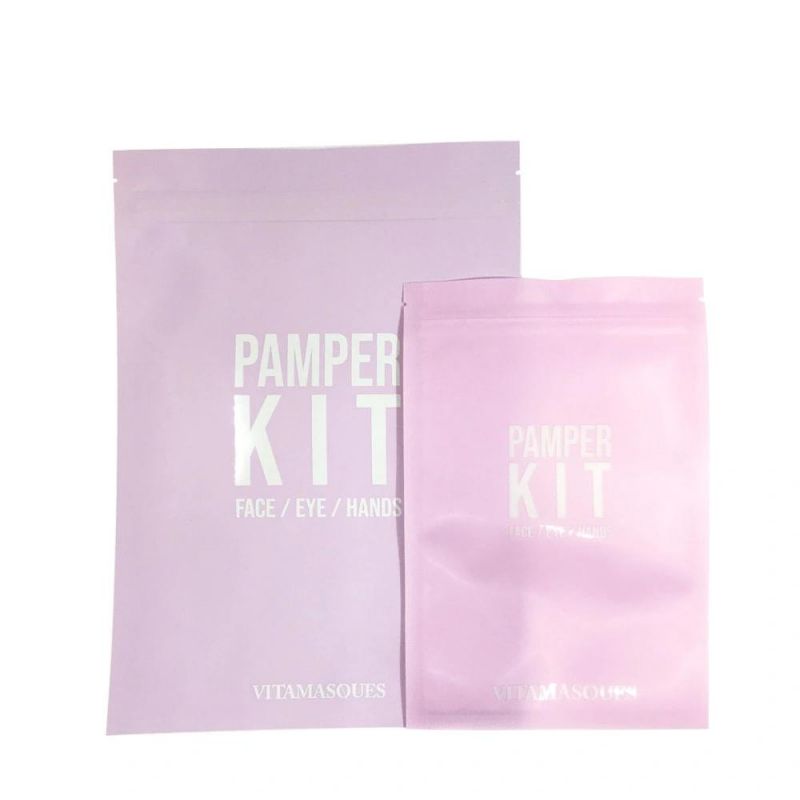 Custom Print Pink Plastic 3 Side Sealed Bag