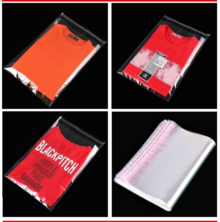 OPP Plastic Cellophane Bag Clear Shirt/Clothes Packing Custom Poly Bag