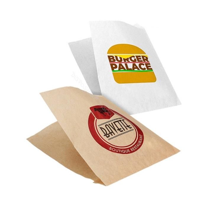 Food Grade Oil Proof Triangle Sandwich Paper Donut Printed Bags Paper Sleeve Bags
