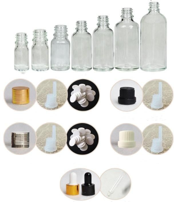 5ml 10ml 15ml 20ml 30ml 50ml 100ml Glass Essential Oil Bottle with Aluminum Dropper /Amber Cosmetic Packaging Bottles with Dropper