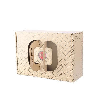Manufacturer Packaging Boxes Brown Cardboard Craft Carton with Handle